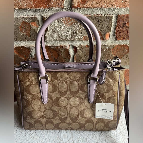 NWT Coach F67027 Mini Surrey Carryall Satchel Crossbody in Signature Canvas - Picture 2 of 5